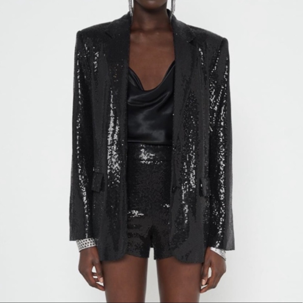 ZARA Sqeuin Pants and Blazer